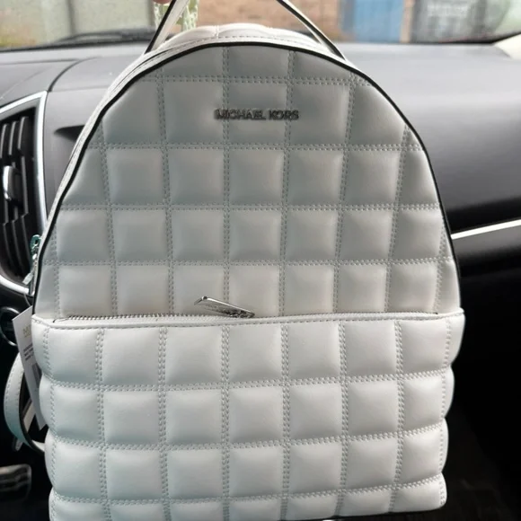 Michael Kors Sheila Optic White Quilted Backpack Michael Kors Quilted White Shelia Backpack main image 2